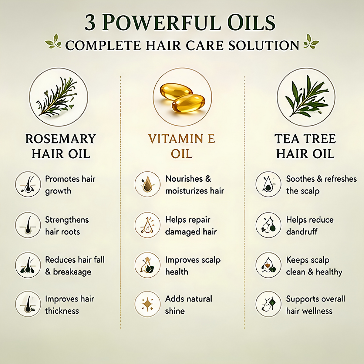 Rosemary + Vitamin E + Tea Tree — Hair Growth & Care Combo