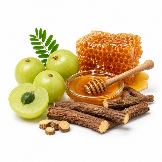 Amla Honey Mulethi Hair Oil enriched with amla, honey, and mulethi for stronger and healthier hair. - second image