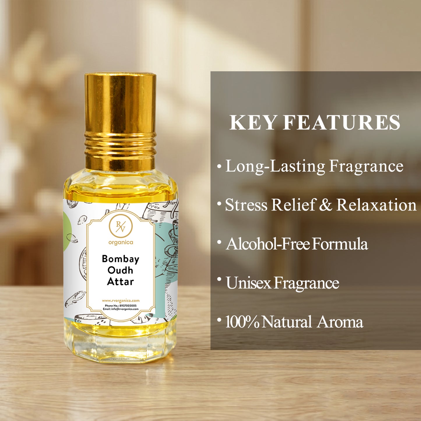 Bombay Oudh Attar key features long lasting woody oudh aroma alcohol free attar for men and women