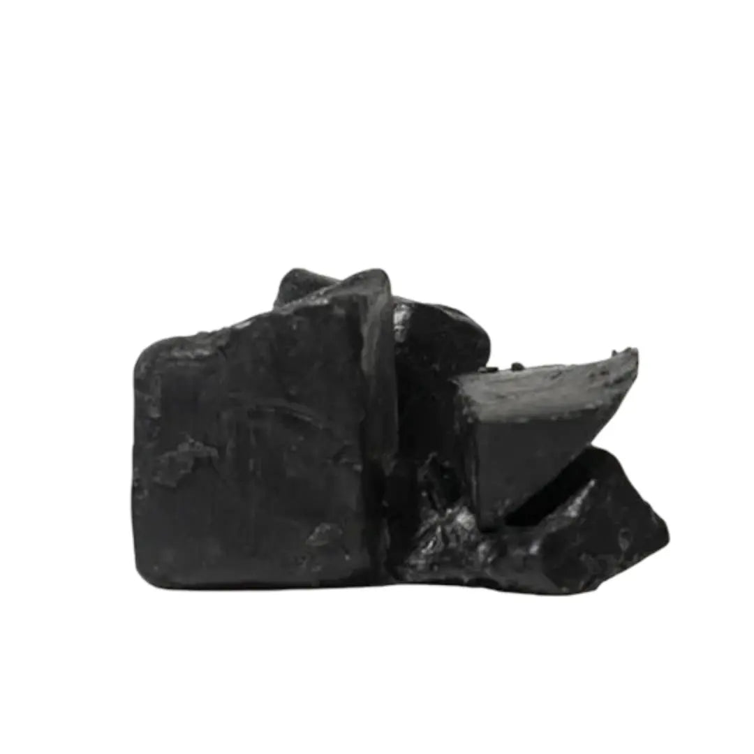 Premium activated charcoal melt and pour soap base by RV Organica - natural sulfate-free formula for acne and oily skin care
