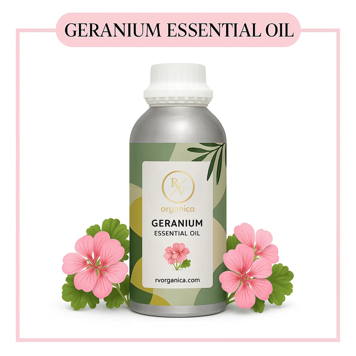Pure Geranium Essential Oil for aromatherapy and skincare –RV Organica