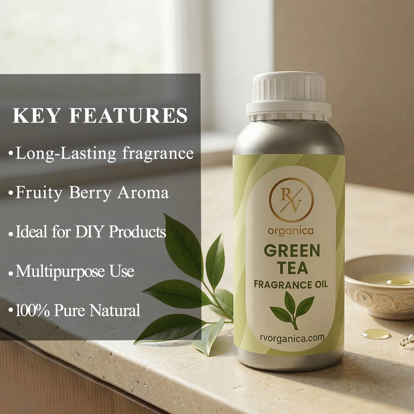 “Benefits of green tea fragrance oil for candles soap perfume aromatherapy”