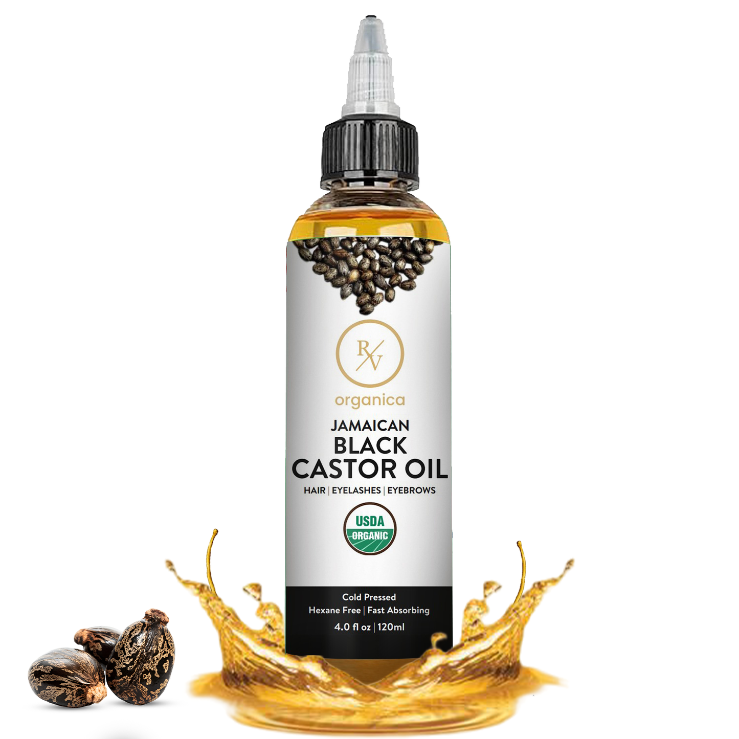 Natural Jamaican Black Castor Hair Oil for strong, shiny, healthy hair –RV Organica