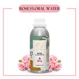 Pure organic rose floral water (gulab jal) by RV Organica - 100% natural steam-distilled rose water for skin toning and hydration