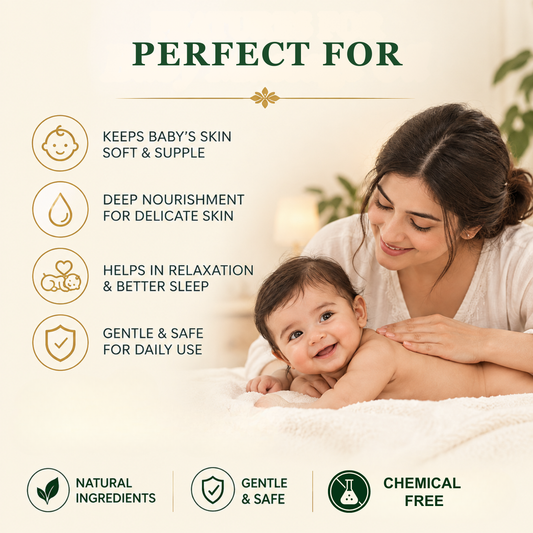 Baby massage oil perfect for relaxing daily massage - deeply nourishes and moisturizes skin - second image