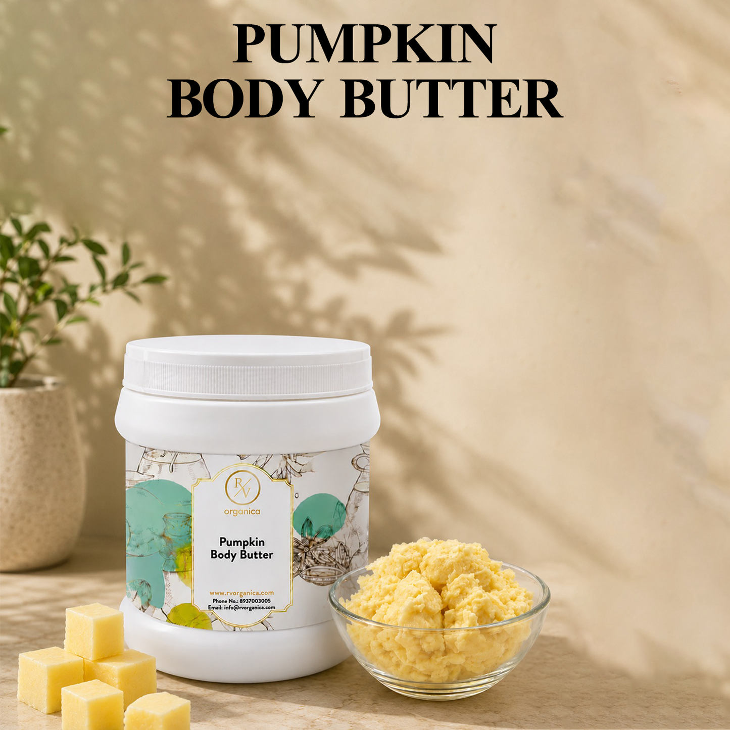 RV Organica Pumpkin Body Butter with butery-smooth texture and natural skin care