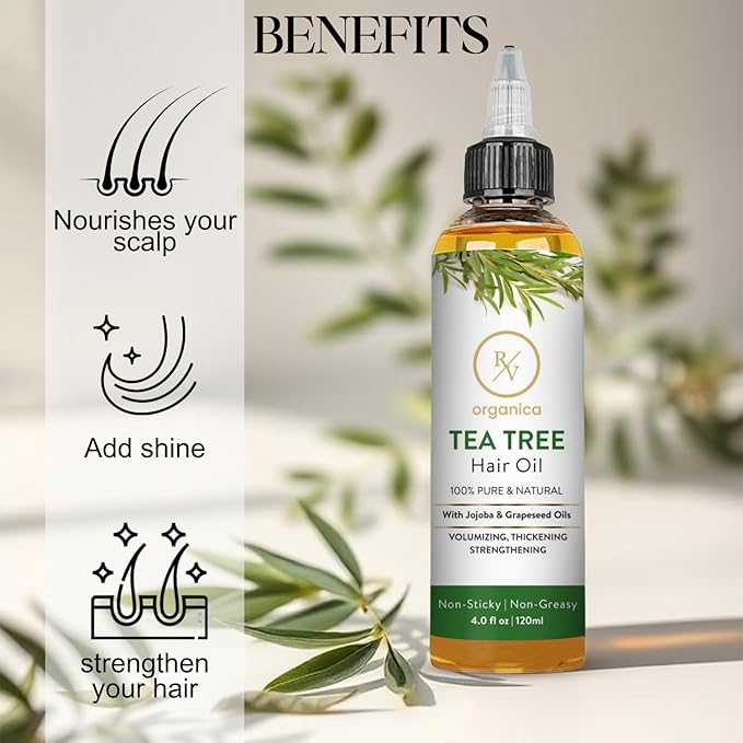 Natural Tea Tree Hair Oil for strong, shiny, healthy hair – RV Organica
