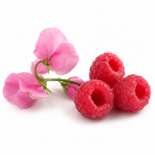 Raspberry Sweet Pea Fragrance Oil with a delightful fruity and floral aroma, blending juicy raspberry and sweet pea notes for candles, soaps, perfumes, and personal care products. - second image