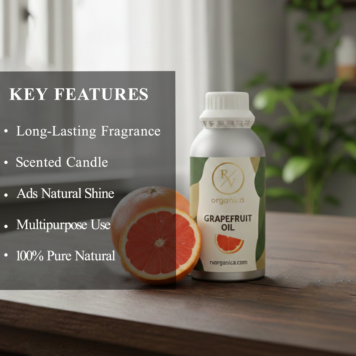 RV Organica grapefruit essential oil key features and benefits for aromatherapy and wellness use