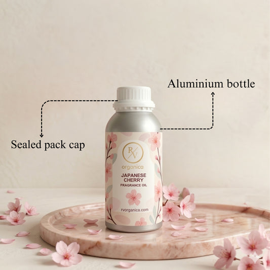 RV Organica japanese cherry fragrance oil sealed aluminium bottle packaging pure safe and premium quality product - second image