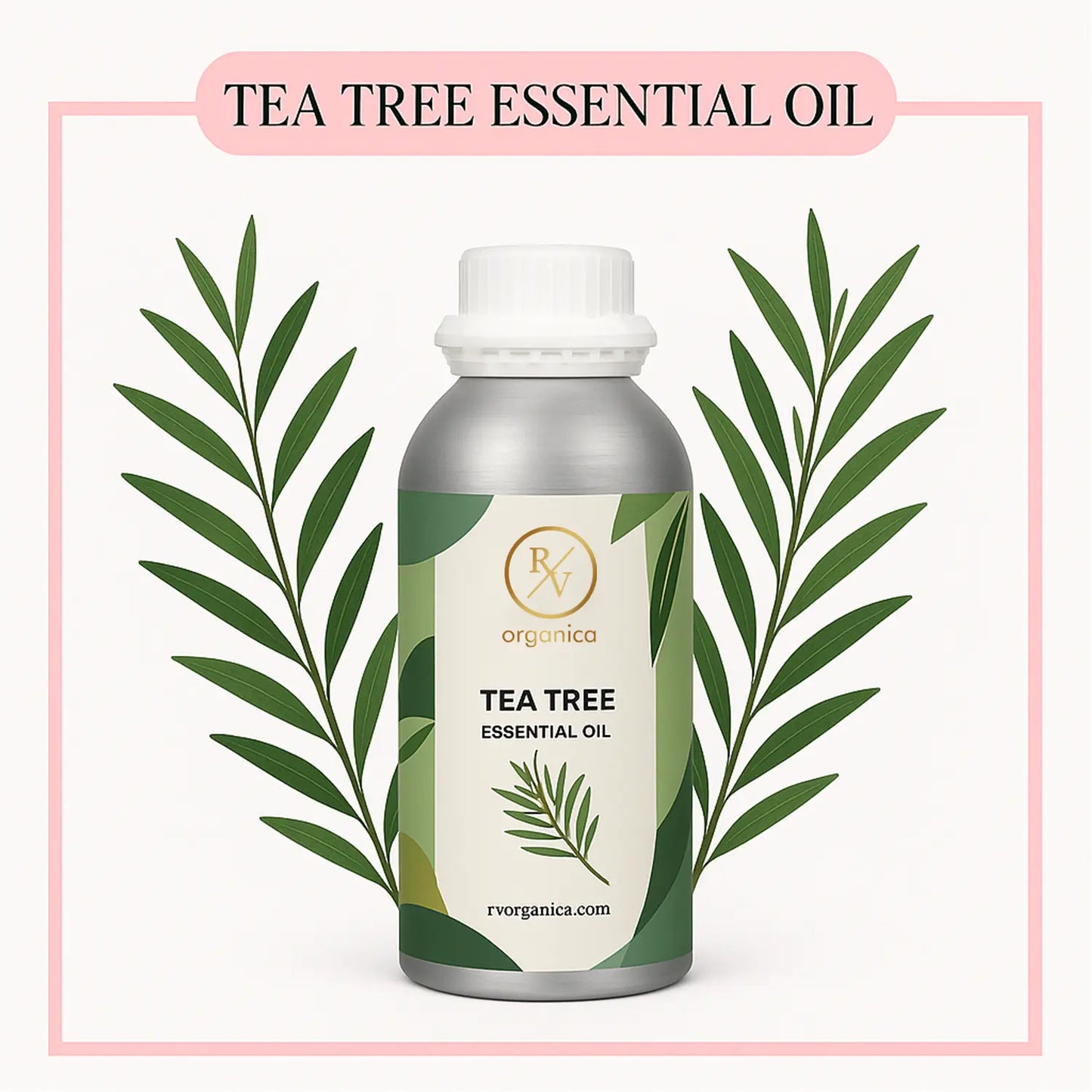 100% Pure & Natural Tea Tree Essential Oil Bottle by RV Organica