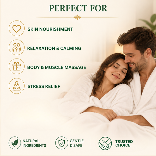 Sandalwood turmeric massage oil perfect for relaxing daily massage - deeply nourishes and moisturizes skin - second image