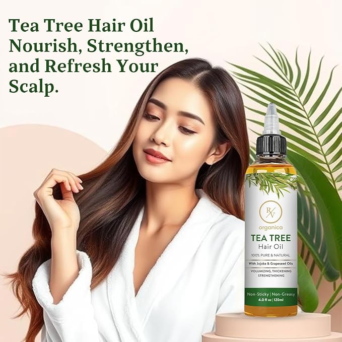 Natural Tea Tree Hair Oil for strong, shiny, healthy hair – RV Organica