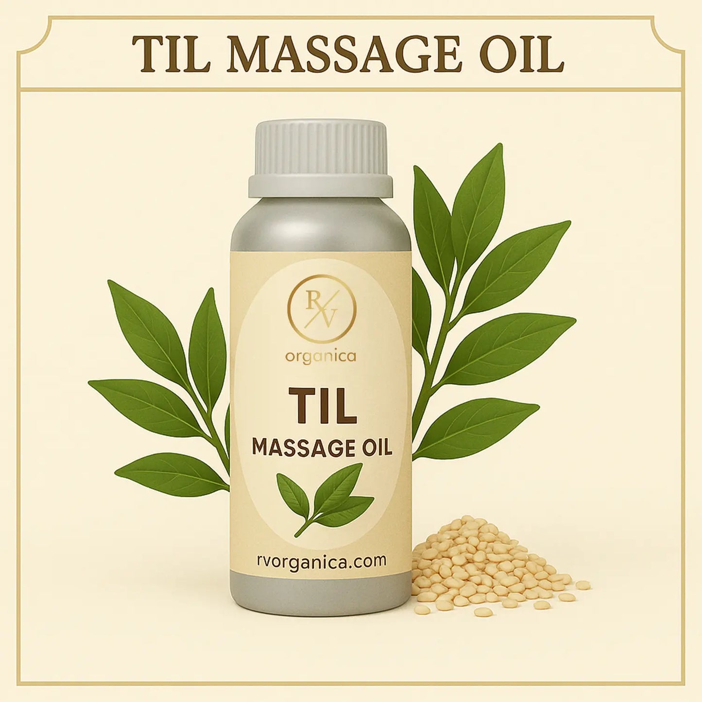 Pure organic til massage oil for body pain relief - RV Organica natural sesame massage oil