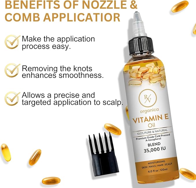 Natural Vitamin E Hair Oil for strong, shiny, healthy hair – RV Organica