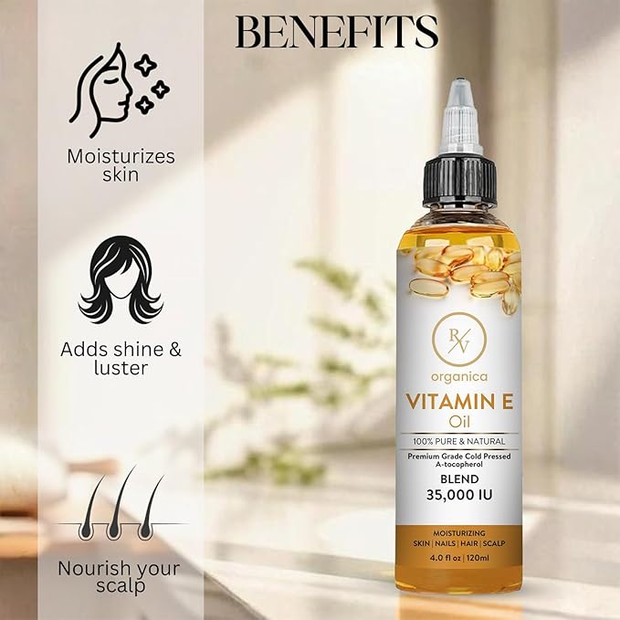 Natural Vitamin E Hair Oil for strong, shiny, healthy hair – RV Organica