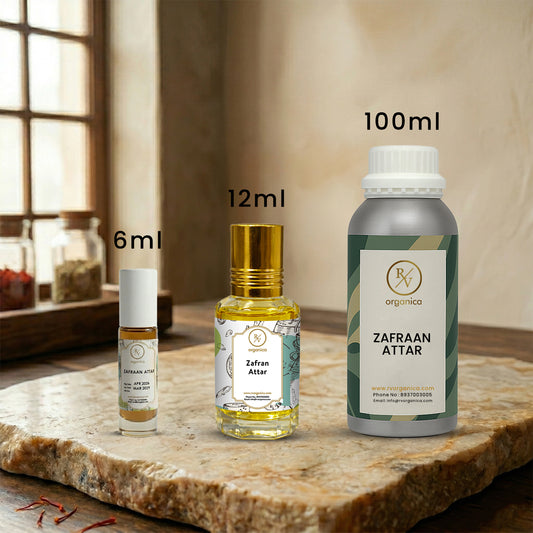 Zafran Attar size range 6ml 12ml 100ml with sealed aluminium bottle premium long lasting attar oil - second image
