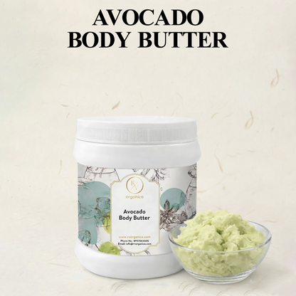 RV Organica Avocado Body Butter jar with avocado extract for daily skincare and natural body care