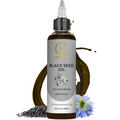 RV Organica Pure Black Seed Oil bottle 120ml with 2% Thymoquinone, black seeds and Nigella sativa flower
