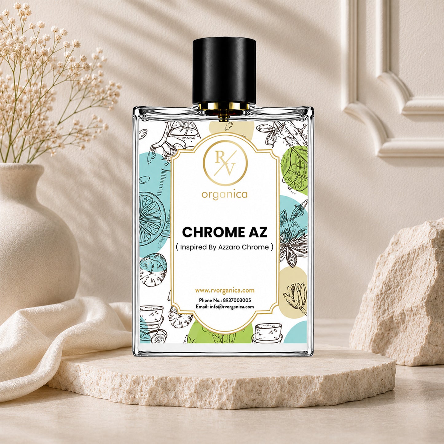 Eucalyptus Spring-inspired fragrance perfume by RV Organica in a premium glass bottle with fresh citrus, minty, and herbal notes, a long-lasting unisex luxury perfume for everyday wear.