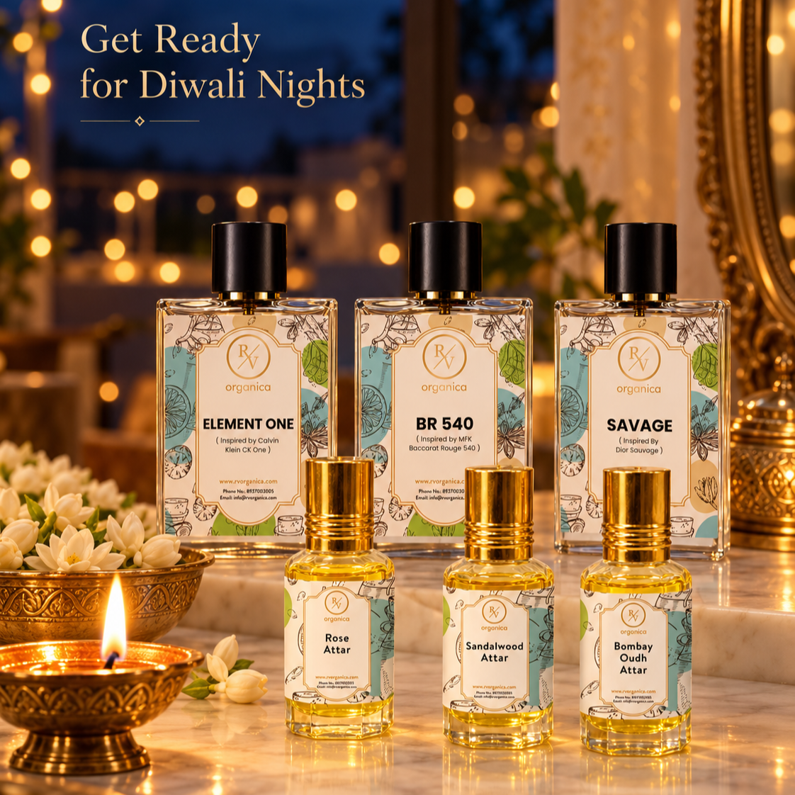 Perfume and attar gift set for Diwali night celebrations