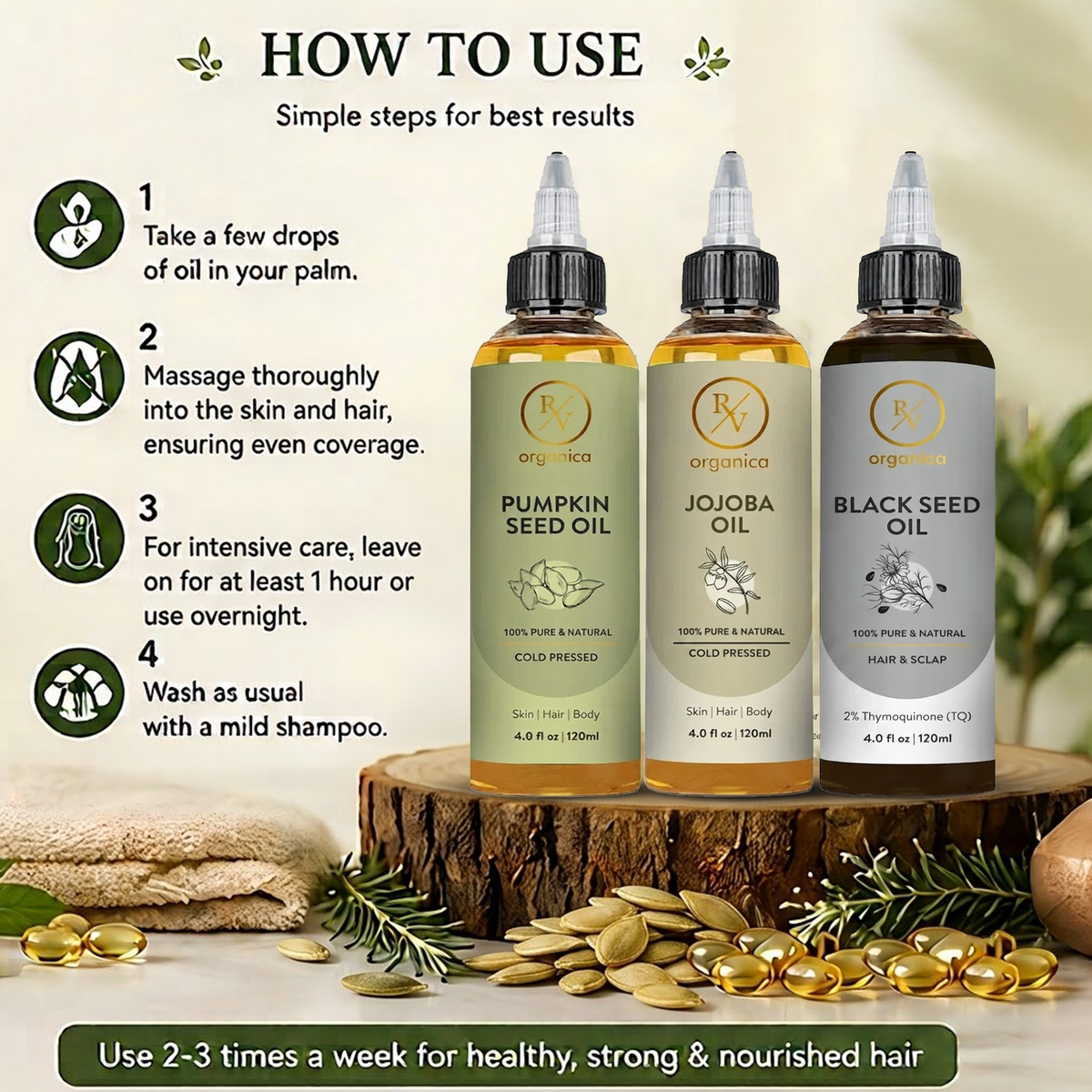 Pumpkin Seed + Black Seed + Jojoba | Scalp Health & Growth Combo