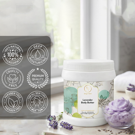 RV Organica Lavender Body Butter with rich butter formula and smooth creamy texture - second image