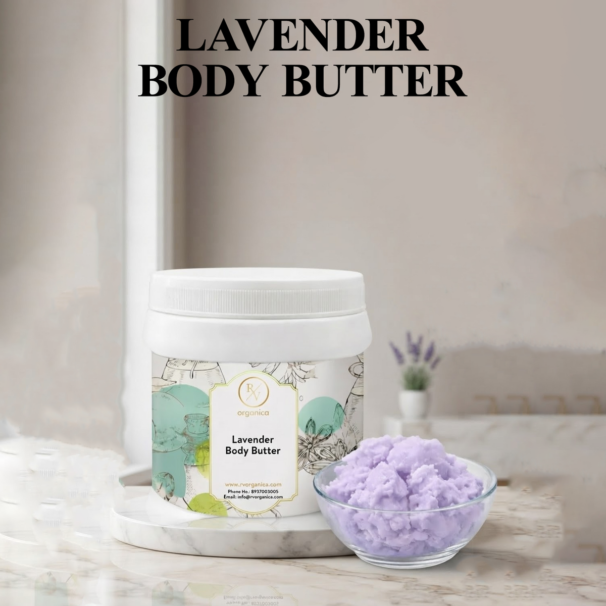 RV Organica Lavender Body Butter for deep moisturizing and natural skin care