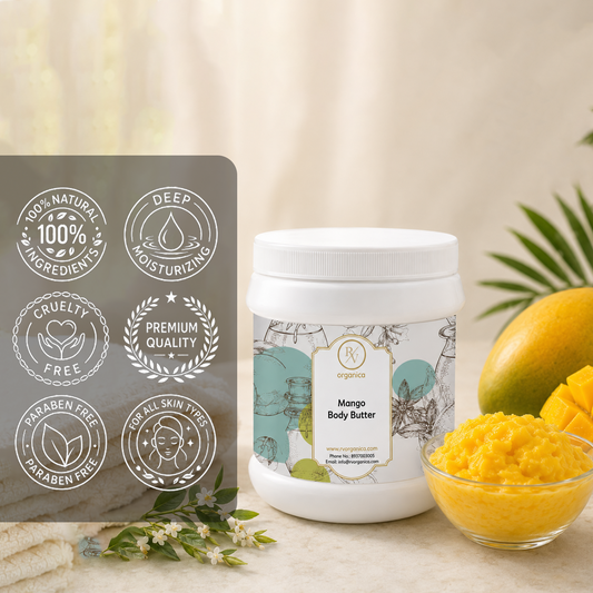RV Organica Mango Body Butter with natural mango ingredients for deep moisturizing and smooth skin care - second image
