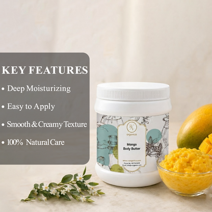 RV Organica Mango Body Butter premium moisturizer with creamy texture for soft and nourished skin