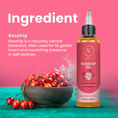 RV Organica Rosehip Oil made with natural rosehip berries as key ingredient