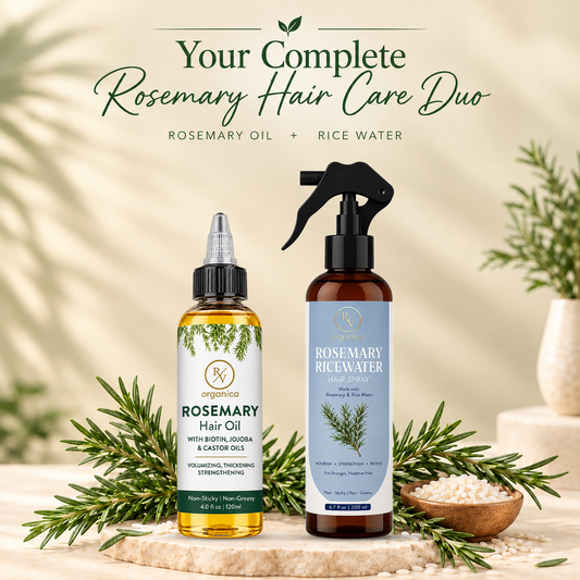 Rosemary Ultimate Hair Growth Combo - Rosemary Oil and Rice Water hair care duo by RV Organica - second image