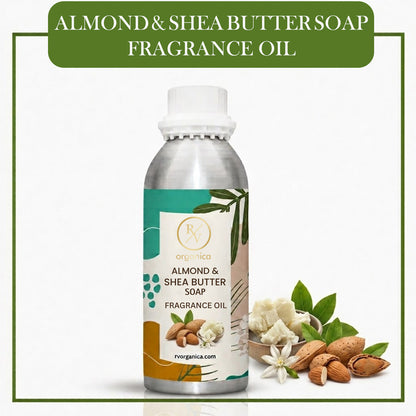 Almond & Shea Butter Soap Fragrance Oil by RV Organica for soap making, melt and pour soap, cold process soap and handmade soap