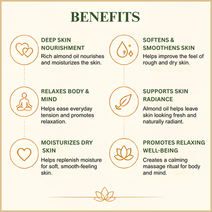 Benefits of almond massage oil - deep skin nourishment, relaxation and glowing radiant skin