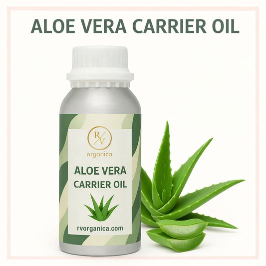 Pure aloe vera carrier oil by Indian manufacturer RV Organica
