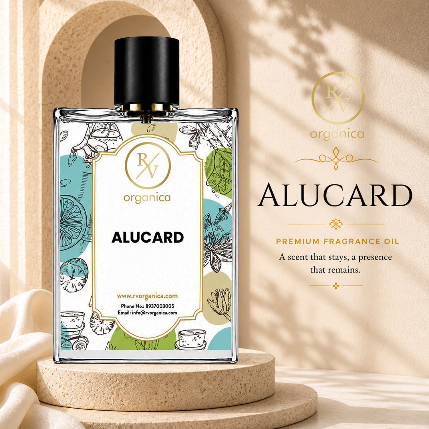 RV Organica Alucard Inspired Fragrance premium perfume bottle with elegant packaging and a long-lasting luxury fragrance.
