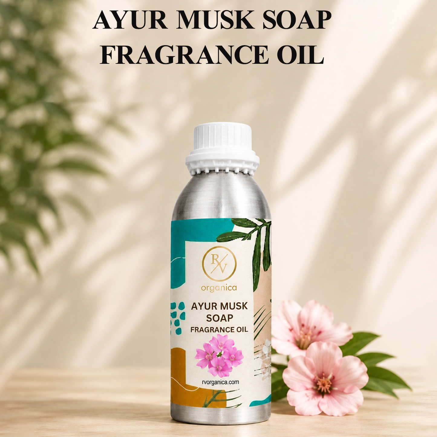 Ayur Musk Soap Fragrance Oil with a warm, musky, and aromatic fragrance, offering a rich and long-lasting scent ideal for handmade soaps, liquid soaps, body washes, candles, and personal care products.