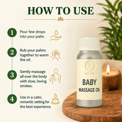 How to use baby massage oil - step by step guide for warming and applying oil
