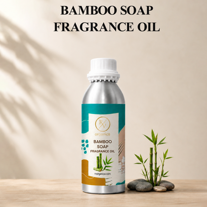Bamboo Soap Fragrance Oil with a fresh, green, and clean aromatic fragrance, offering a refreshing and long-lasting scent ideal for handmade soaps, liquid soaps, body washes, candles, and personal care products.