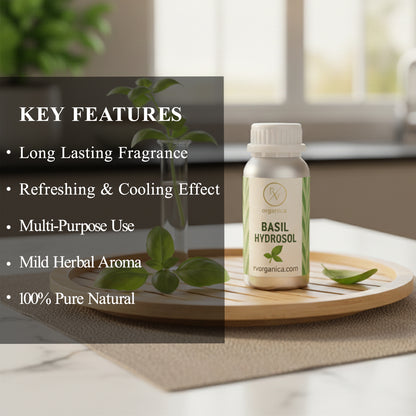 Basil Hydrosol 100% pure natural herbal water – refreshing and multi-purpose skincare mist
