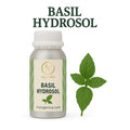 Basil hydrosol floral water toner in bottle - pure organic natural skincare for oily acne-prone skin