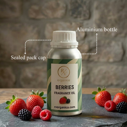 Berries fragrance oil sealed aluminium bottle packaging, premium quality and leak-proof design