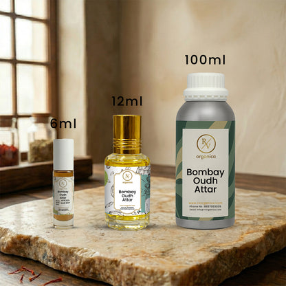 Bombay Oudh Attar size range 6ml 12ml 100ml with sealed aluminium bottle premium long lasting attar oil