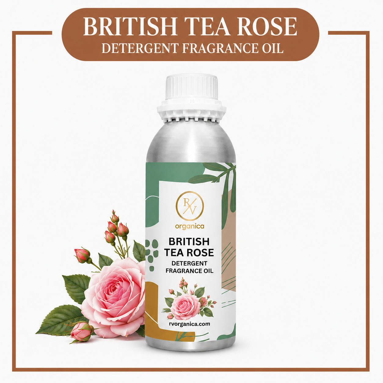 British Tea Rose Detergent Fragrance Oil by RV Organica for liquid and powder detergent manufacturing in bulk