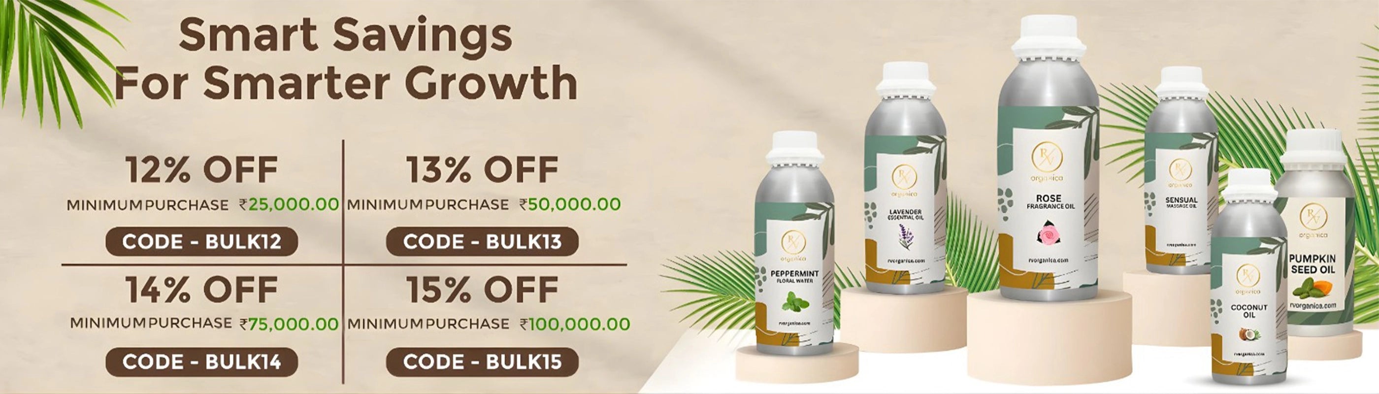 Bulk essential oils and fragrance oils discount offer - minimum purchase deals up to 15% off