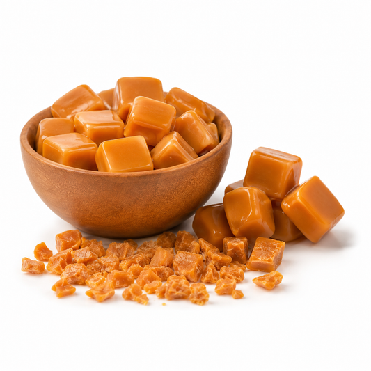 Butterscotch Fragrance Oil with a sweet caramel and creamy aroma, offering a rich gourmand scent ideal for candles, soaps, perfumes, and personal care products.