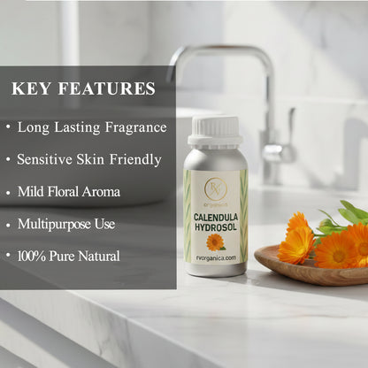 Calendula Hydrosol 100% pure natural floral water – mild aroma, sensitive skin friendly and multipurpose skincare mist