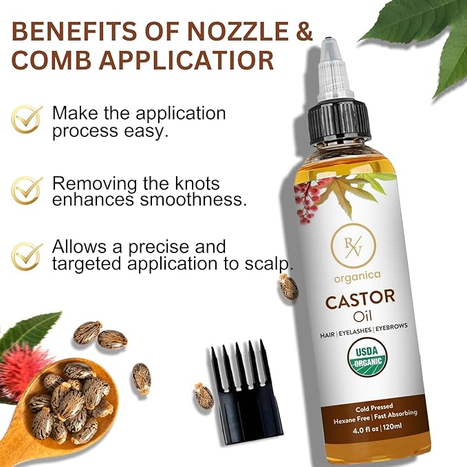 Castor oil for longer eyelashes by RV Organica