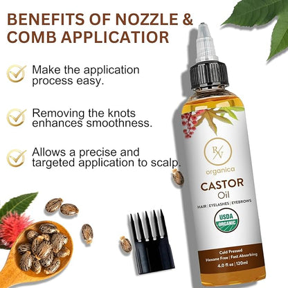 Natural Castor Hair Oil for strong, shiny, healthy hair – RV Organica