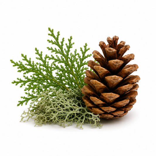 Cedar & Oakmoss Fragrance Oil with a woody earthy aroma, blending warm cedarwood and rich oakmoss notes for a sophisticated and long-lasting scent ideal for candles, soaps, perfumes, and personal care products.